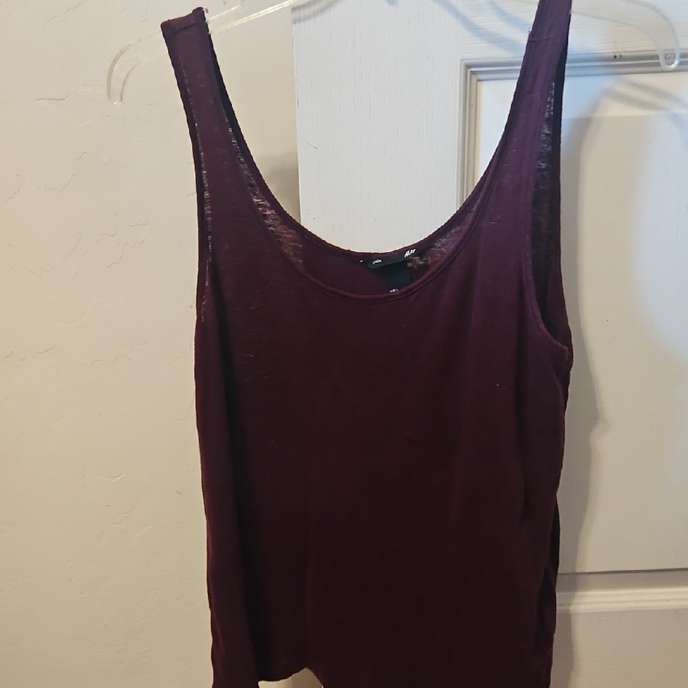 H&M Maroon Linen Tank Top